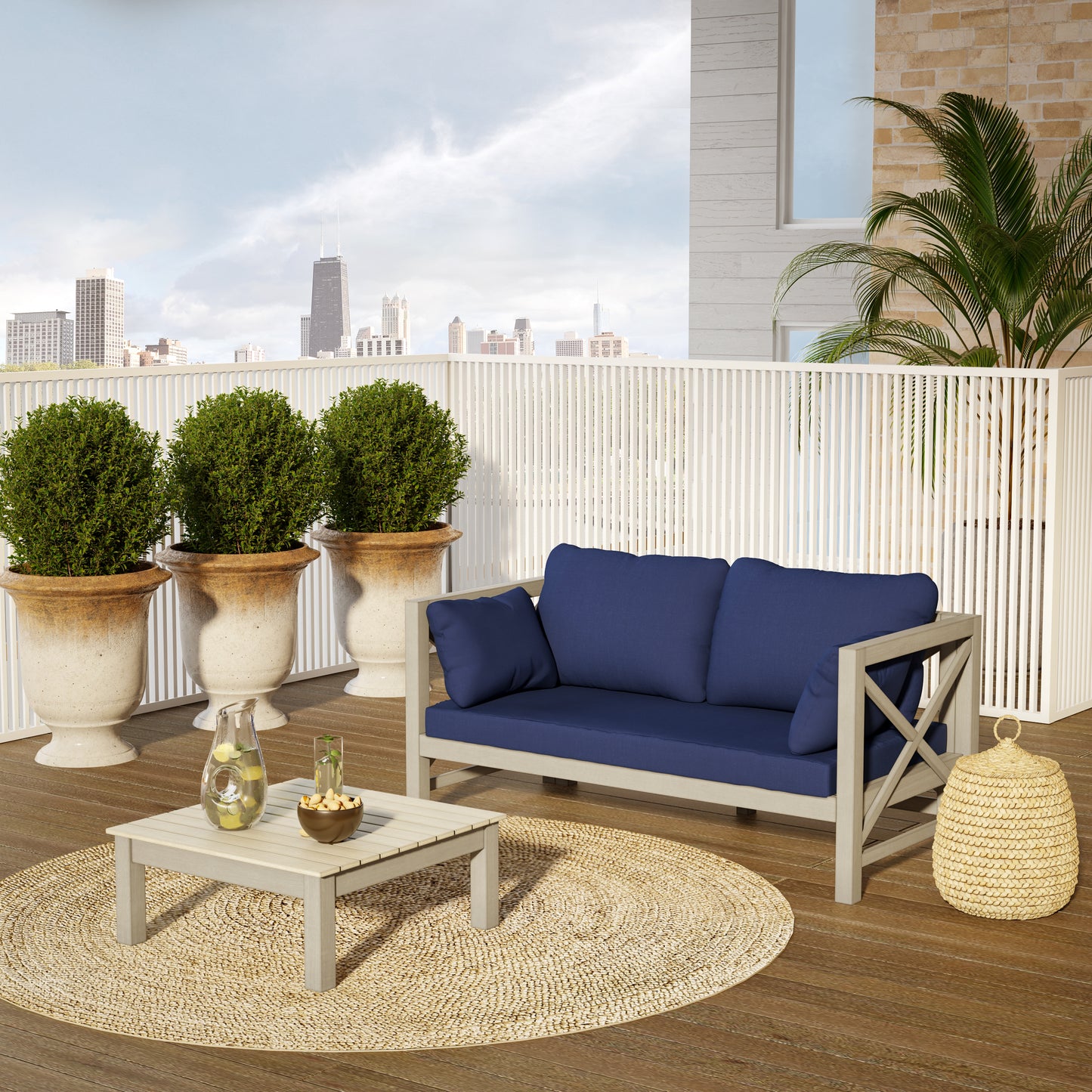 TK Classics 2 Piece Outdoor Conversation Set with Cushions