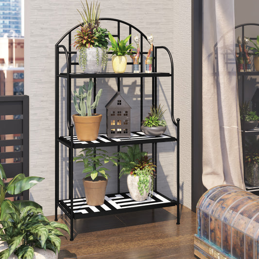 TK Classics Plant Stand with Mosaic Tile Shelves