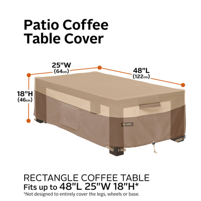 Classic Accessories Veranda's Best Waterproof Patio Coffee Table Cover, 48 x 25 x 18 Inch