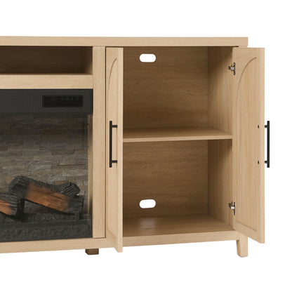 Sasha 80" Modern Reeded TV Stand with duraflame® Smart Electric Fireplace