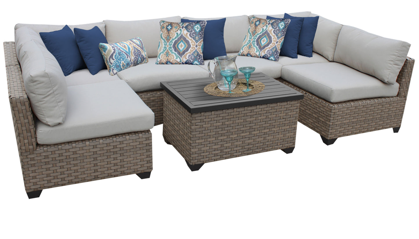 Monterey 7-Piece Wicker Outdoor Furniture Set with Storage Coffee Table