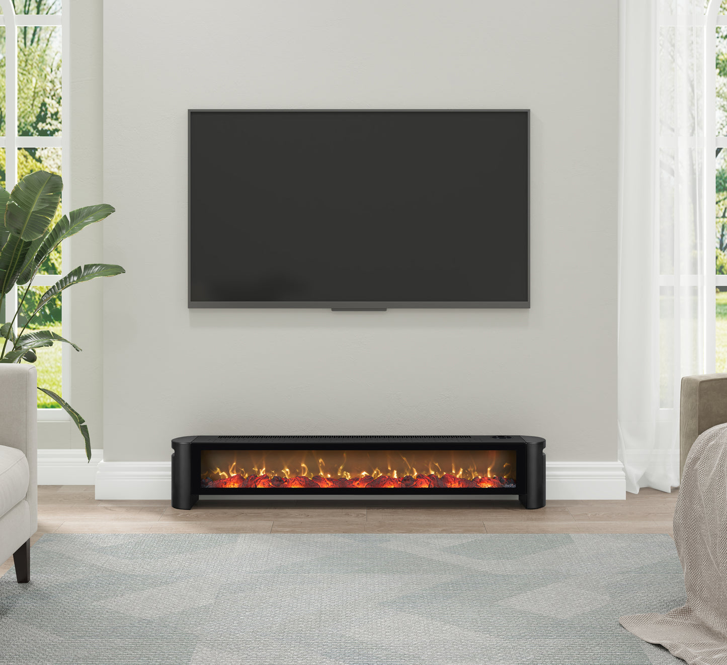 duraflame® Electric Fireplace Baseboard Heater, Black