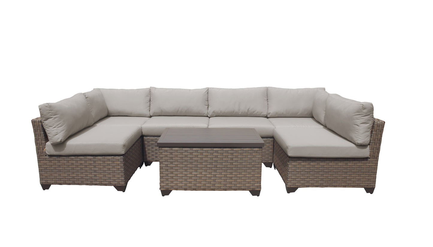Monterey 7-Piece Wicker Outdoor Furniture Set with Storage Coffee Table