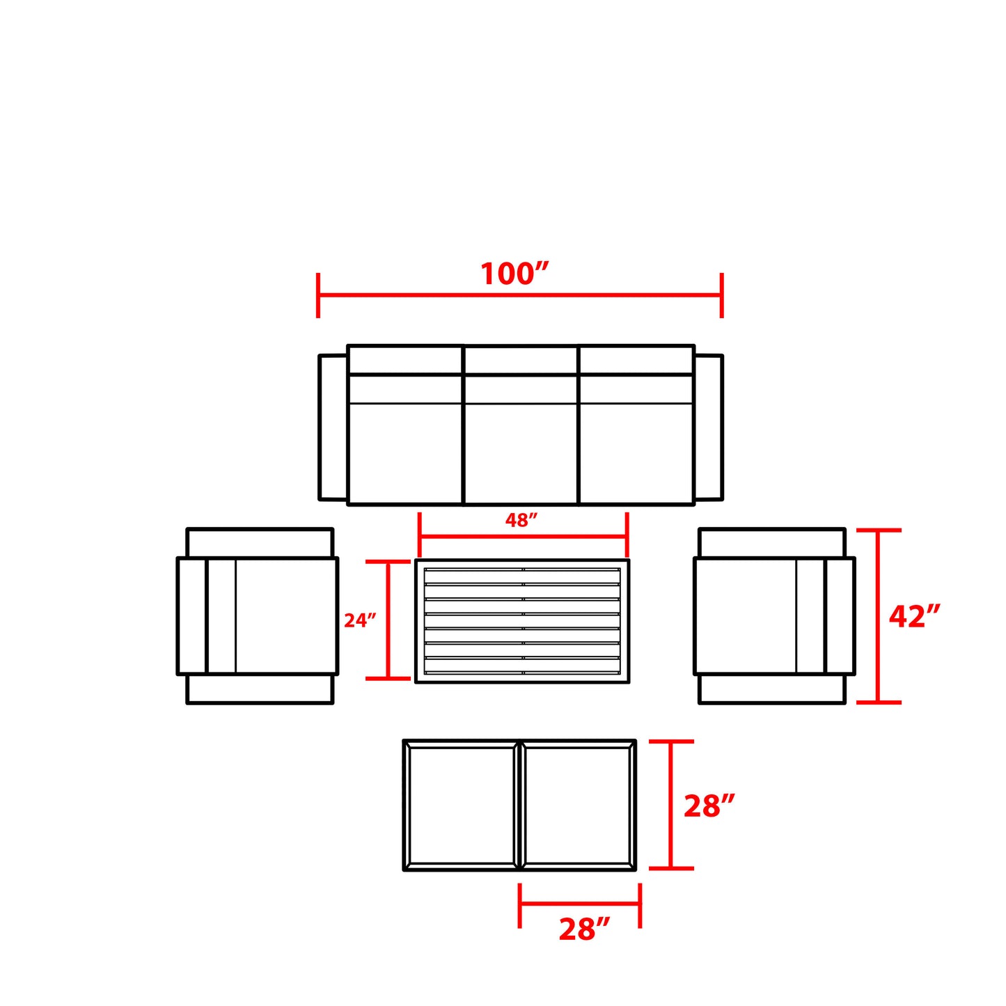 Miami 8-Piece Wicker Outdoor Furniture Set with Aruba Cushions