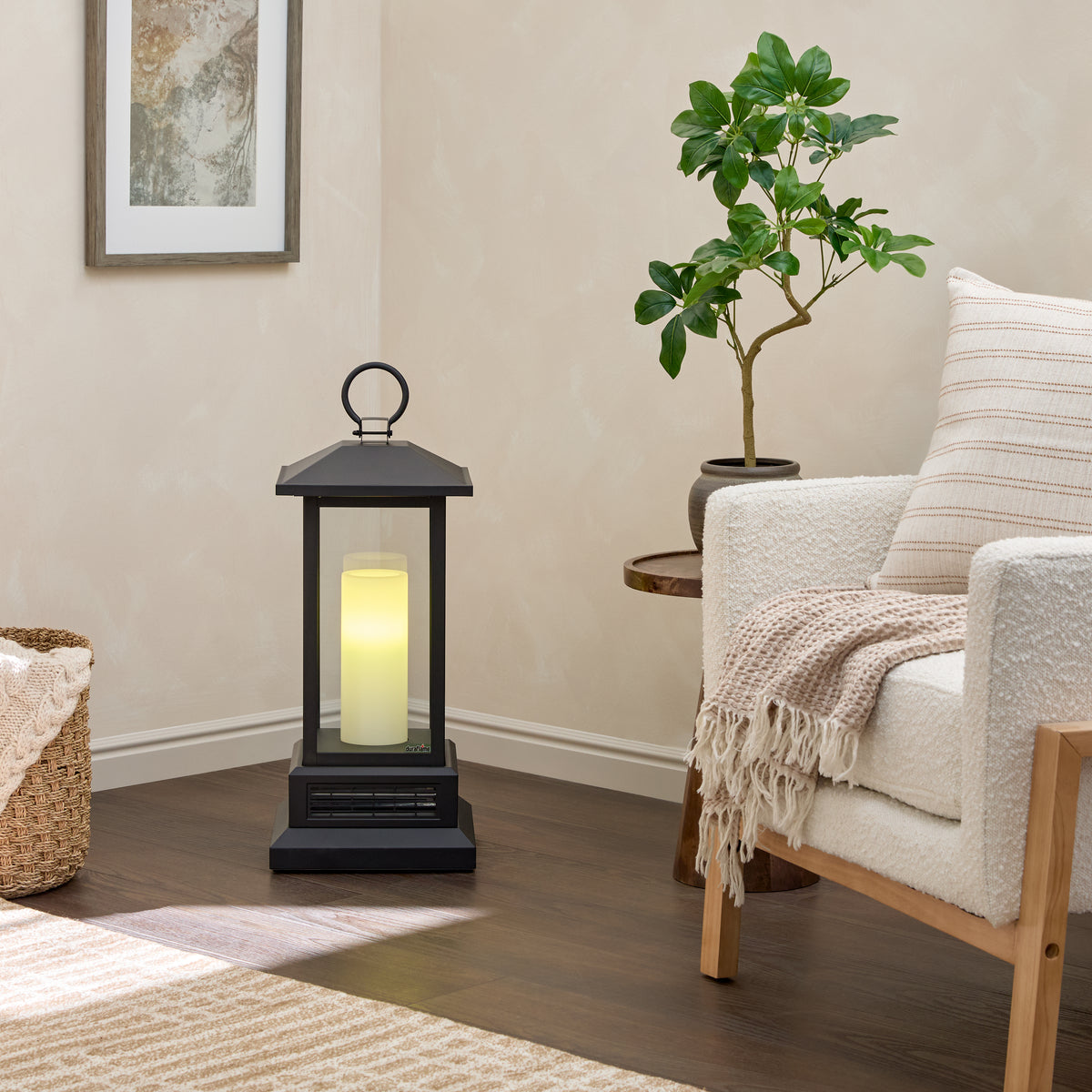 duraflame® 28" Electric Lantern Heater with Remote, Black