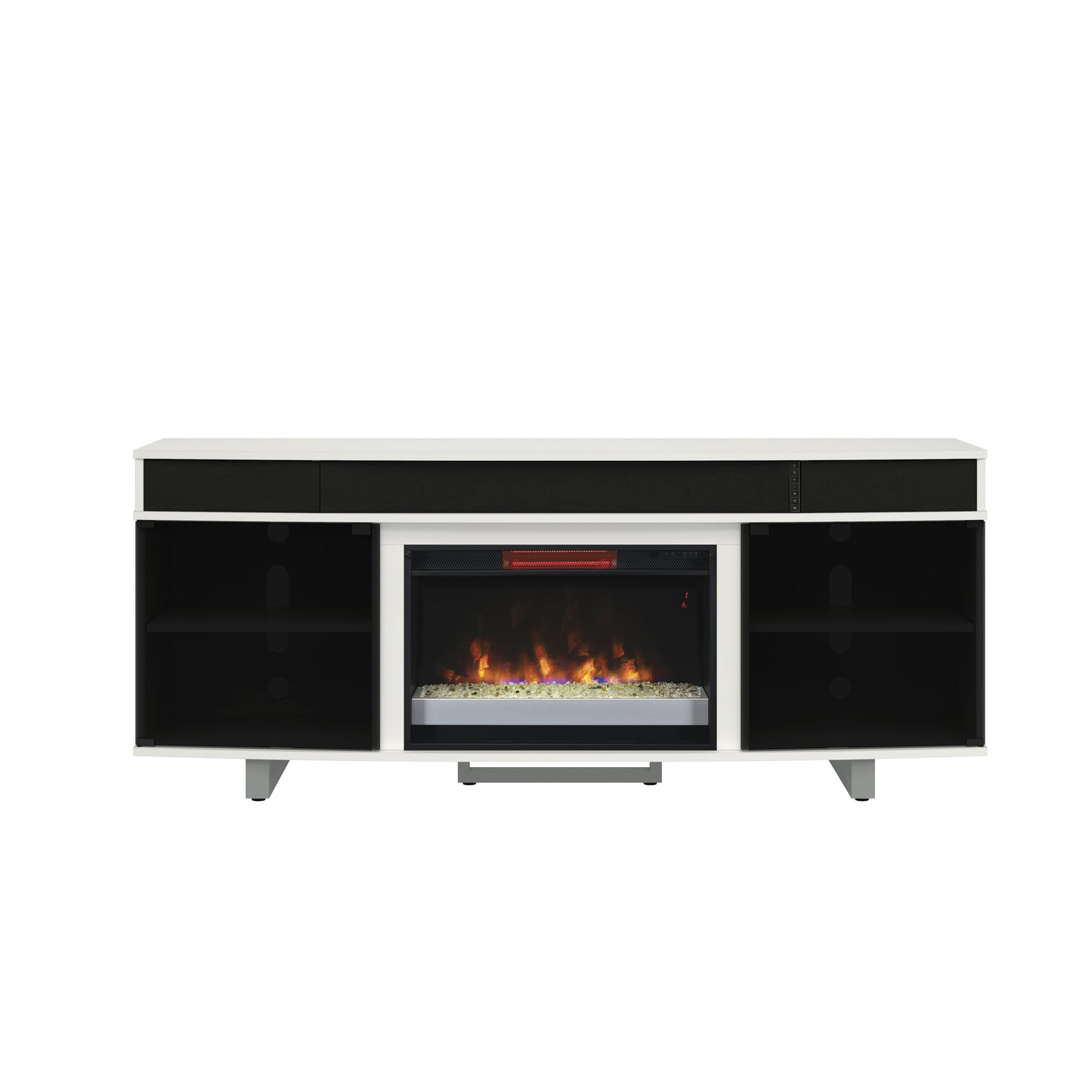 Enterprise TV Stand for TVs up to 80", Imperial Gray (Electric Fireplace sold separately)
