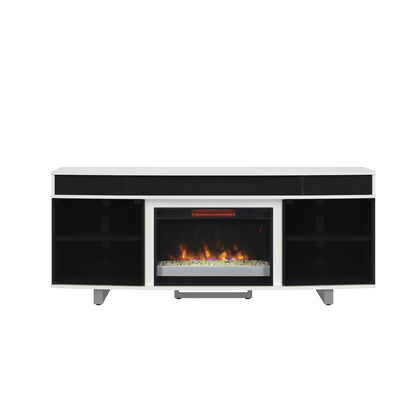 Enterprise TV Stand for TVs up to 80", Imperial Gray (Electric Fireplace sold separately)
