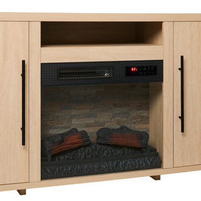 Chantelle 70” Modern Curved TV Stand with duraflame® Smart Electric Fireplace, Alexa Voice & App Control