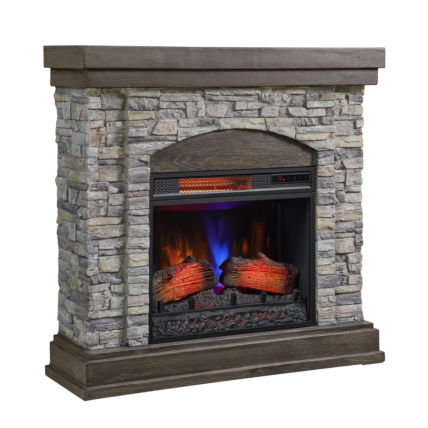 duraflame® Wall Mantel Electric Fireplace, Smoky Gray Stone