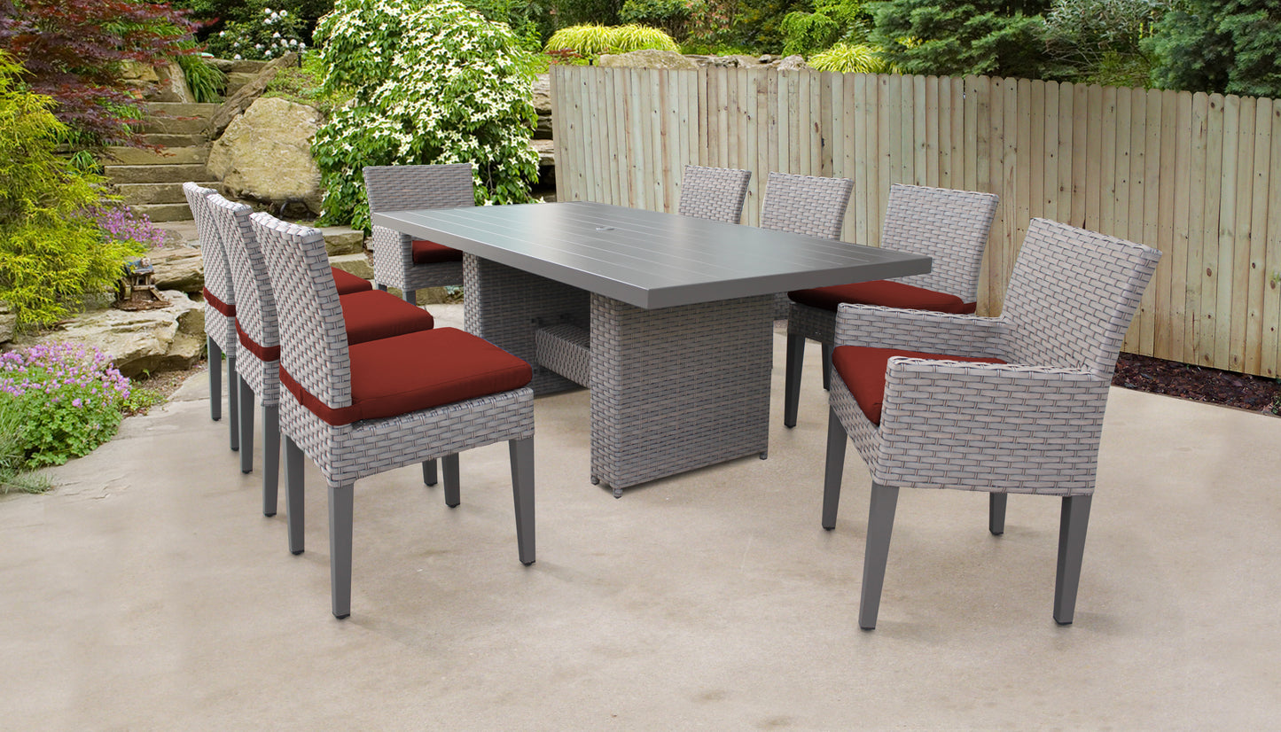 Monterey 9-Piece Wicker Outdoor Dining Set