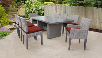 Monterey 9-Piece Wicker Outdoor Dining Set
