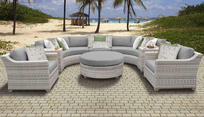 Fairmont 8-Piece Outdoor Wicker Patio Furniture Set with Aruba Cushions