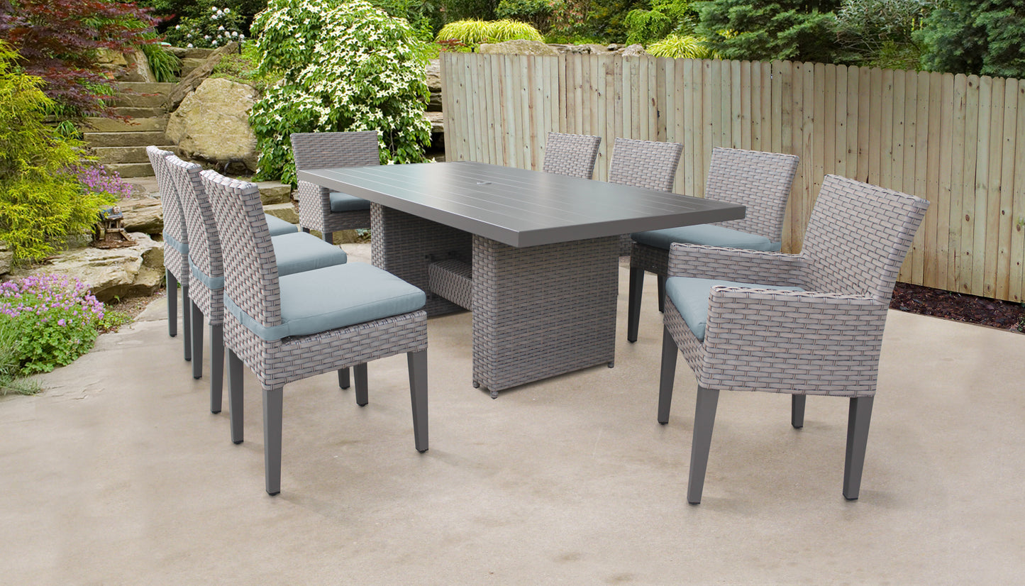 Monterey 9-Piece Wicker Outdoor Dining Set