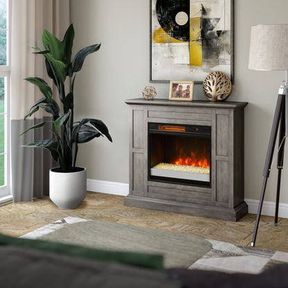 duraflame® Wall Mantel Electric Fireplace, Weathered Gray