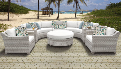 Fairmont 8-Piece Outdoor Wicker Patio Furniture Set with Aruba Cushions
