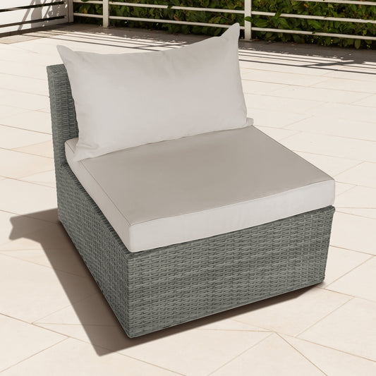 TK Classics Outdoor Armless Sofa Seats with Cushions, Set of 2
