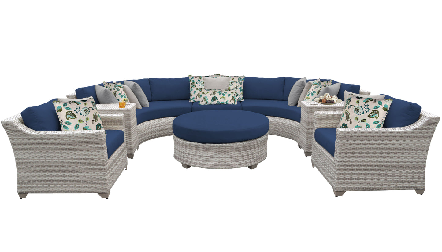 Fairmont 8-Piece Outdoor Wicker Patio Furniture Set with Aruba Cushions