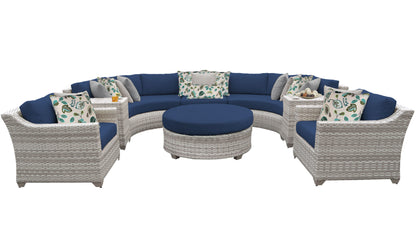 Fairmont 8-Piece Outdoor Wicker Patio Furniture Set with Aruba Cushions