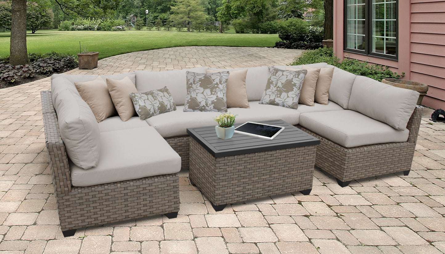 Monterey 7-Piece Wicker Outdoor Furniture Set with Storage Coffee Table