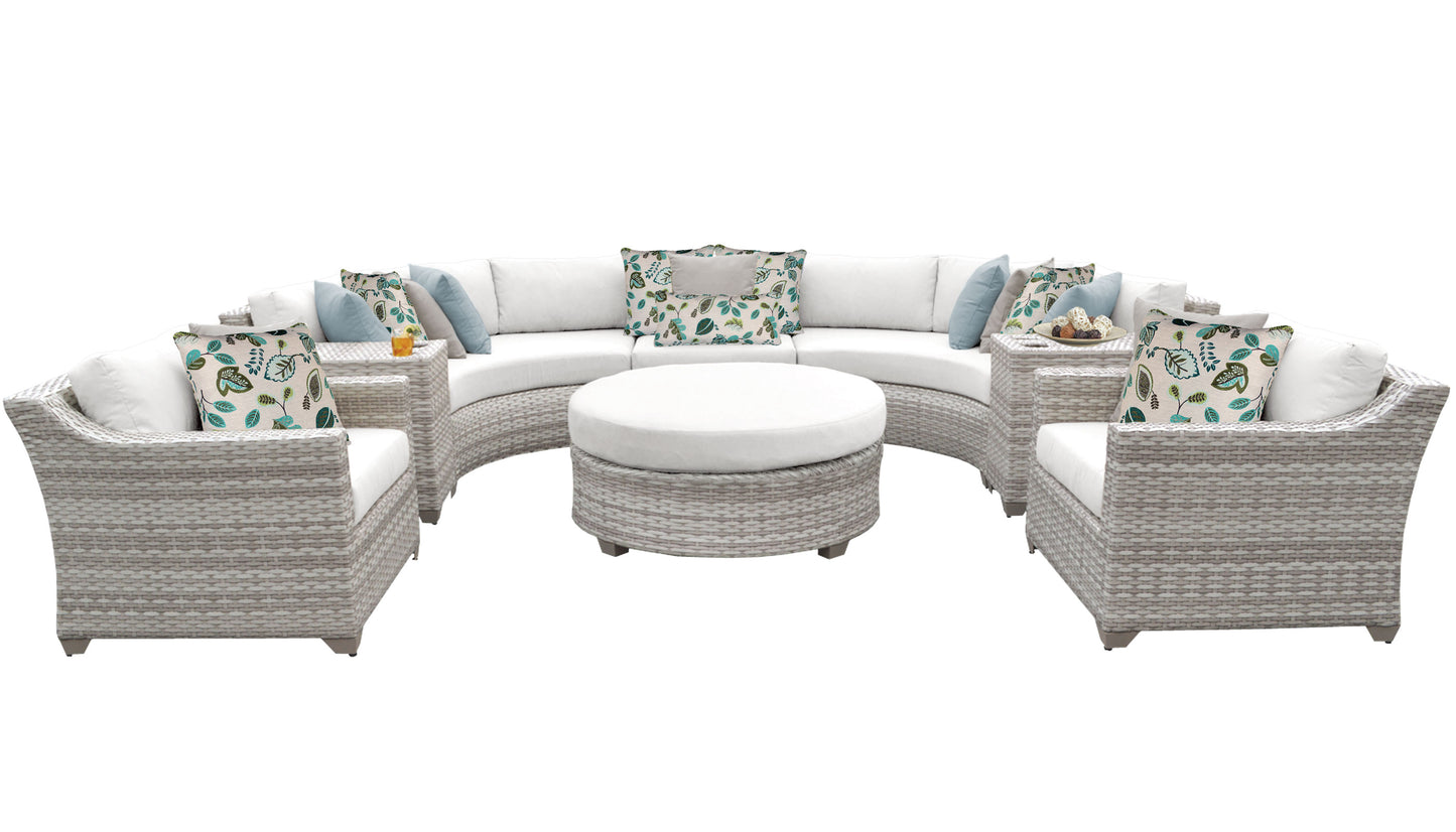 Fairmont 8-Piece Outdoor Wicker Patio Furniture Set with Aruba Cushions