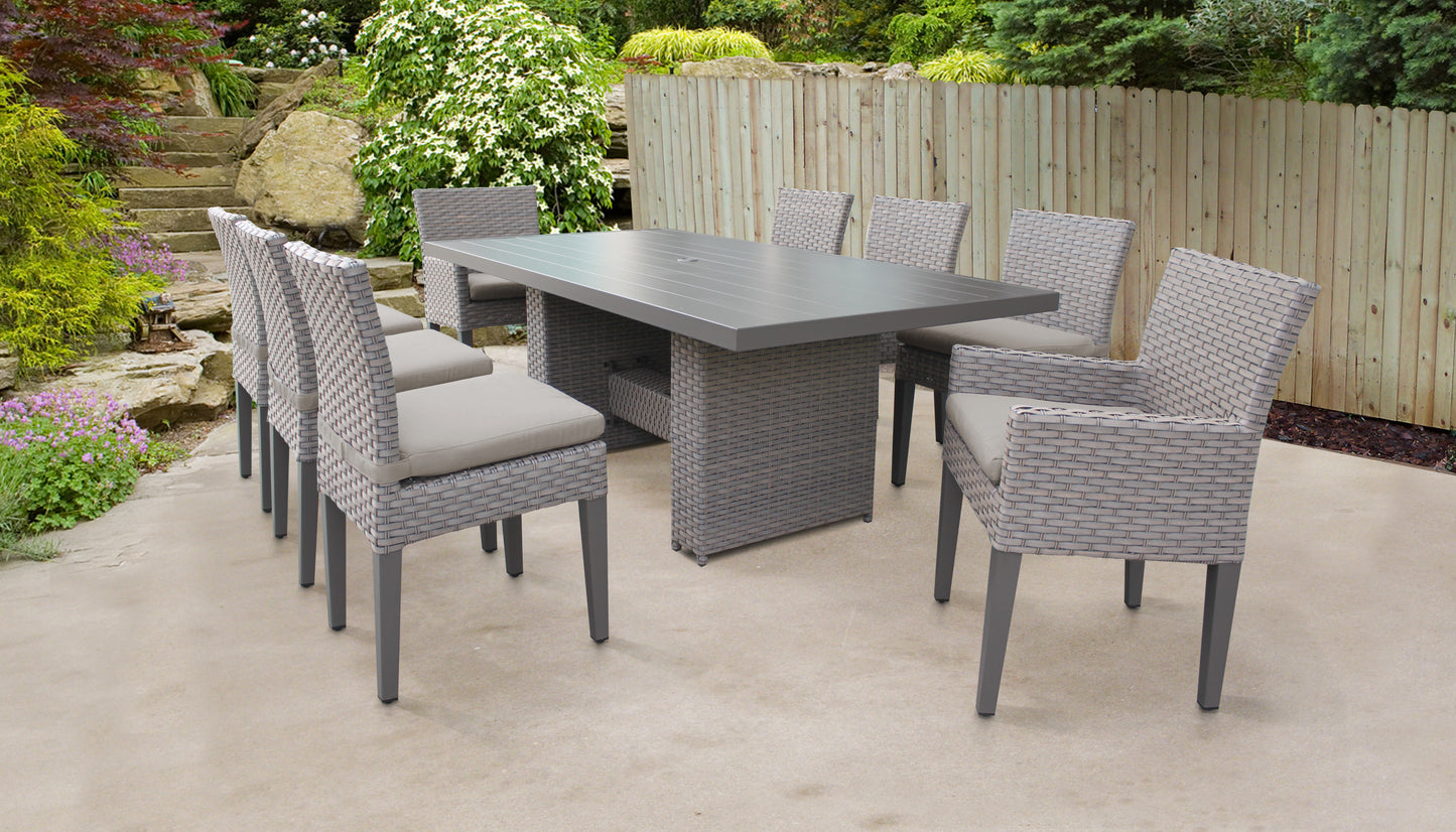 Monterey 9-Piece Wicker Outdoor Dining Set