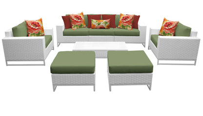 Miami 8-Piece Wicker Outdoor Furniture Set with Aruba Cushions