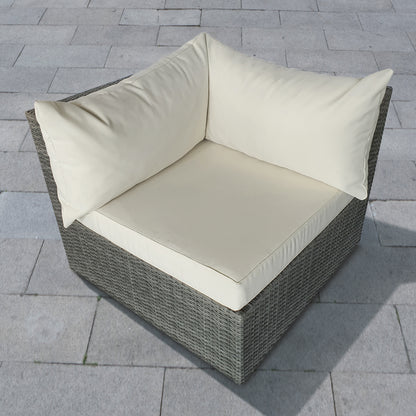TK Classics Outdoor Corner Sofa - Dark Gray Wicker/Vanilla Cushion