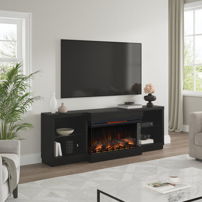 Cynthia 82" Electric Fireplace TV Stand with LED Accent Lighting