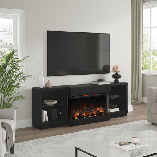 Cynthia 82" Electric Fireplace TV Stand with LED Accent Lighting