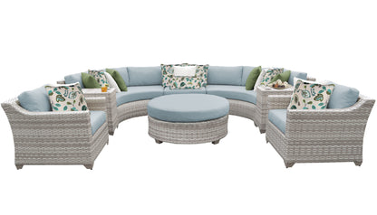 Fairmont 8-Piece Outdoor Wicker Patio Furniture Set with Aruba Cushions