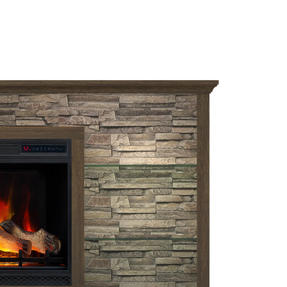 Elena 74" Electric Fireplace TV Stand with LED Accent Lighting
