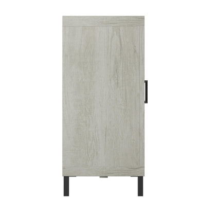 TV Stand for TVs up to 60" with Electric Fireplace and Mirrored Cabinet Doors