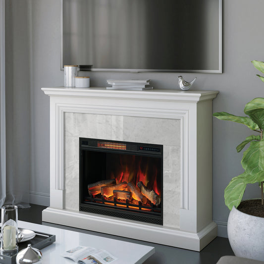 Tresanti® Cassandra Wall Mantel with 28" ClassicFlame® Electric Fireplace