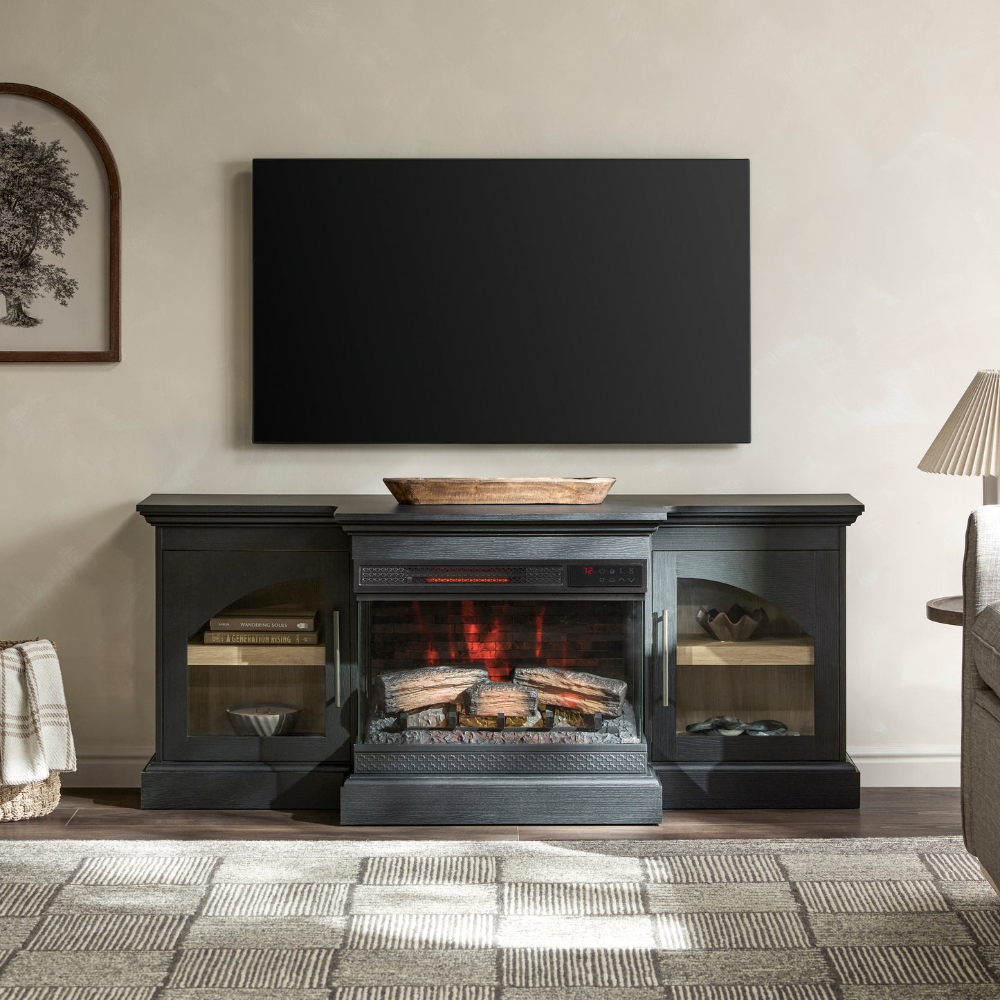 duraflame® 60" Smart Electric Fireplace TV Stand, Alexa Voice & App Control