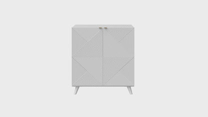 Accent Cabinet with Geometric Pattern Doors