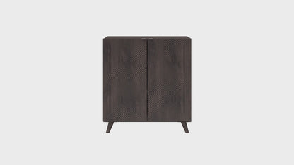 Accent Cabinet with Geometric Pattern Doors