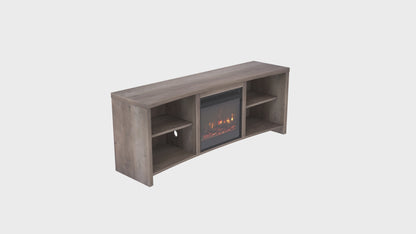 Shelter Cove TV Stand for TVs up to 65" with Electric Fireplace, Valley Pine