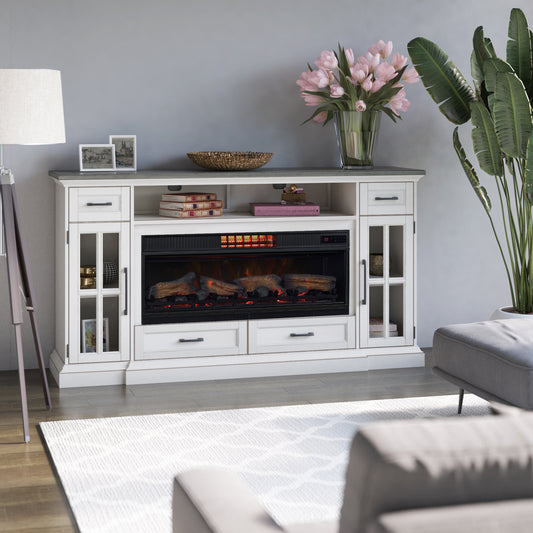 Tresanti® Sloane TV Console with ClassicFlame® CoolGlow® 2-in-1 Electric Fireplace and Fan