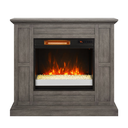 duraflame® Wall Mantel Electric Fireplace, Weathered Gray