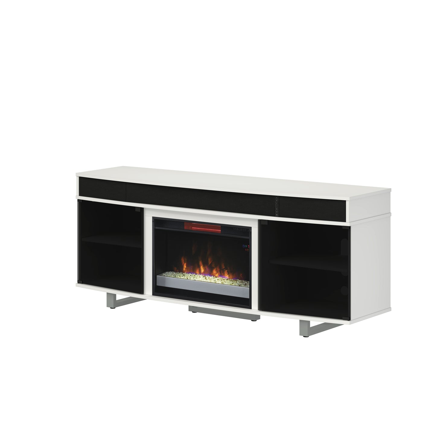 Enterprise TV Stand for TVs up to 80", Imperial Gray (Electric Fireplace sold separately)