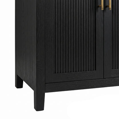 Sasha 80" Modern Reeded TV Stand with duraflame® Smart Electric Fireplace