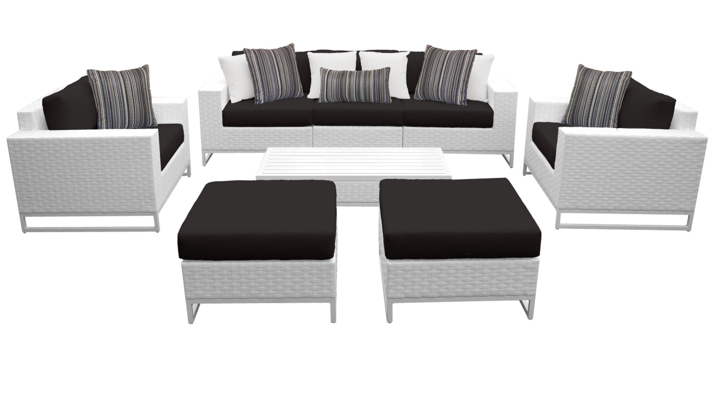 Miami 8-Piece Wicker Outdoor Furniture Set with Aruba Cushions