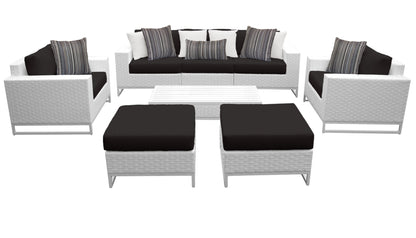 Miami 8-Piece Wicker Outdoor Furniture Set with Aruba Cushions