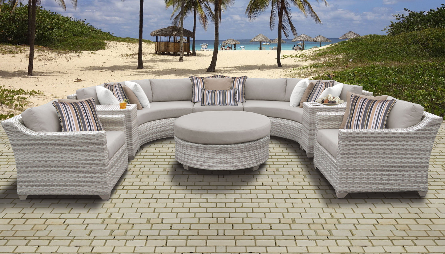 Fairmont 8-Piece Outdoor Wicker Patio Furniture Set with Aruba Cushions
