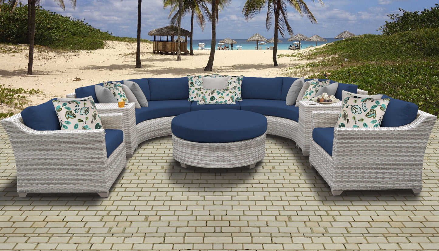 Fairmont 8-Piece Outdoor Wicker Patio Furniture Set with Aruba Cushions