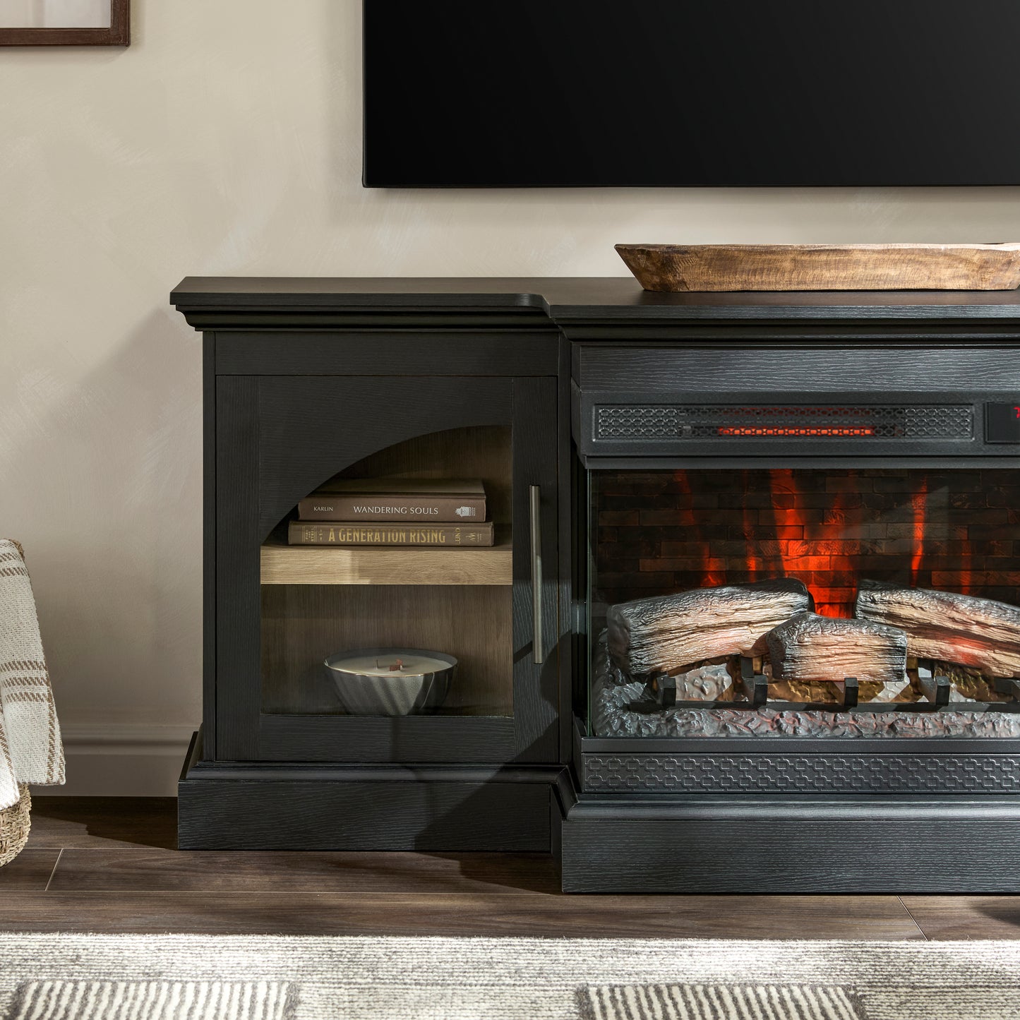 duraflame® 60" Smart Electric Fireplace TV Stand, Alexa Voice & App Control