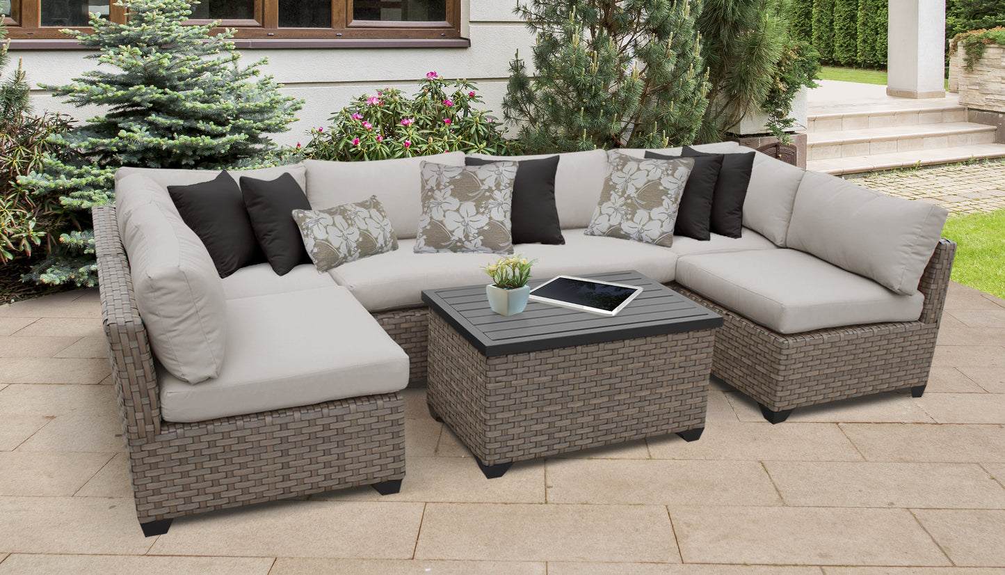 Monterey 7-Piece Wicker Outdoor Furniture Set with Storage Coffee Table