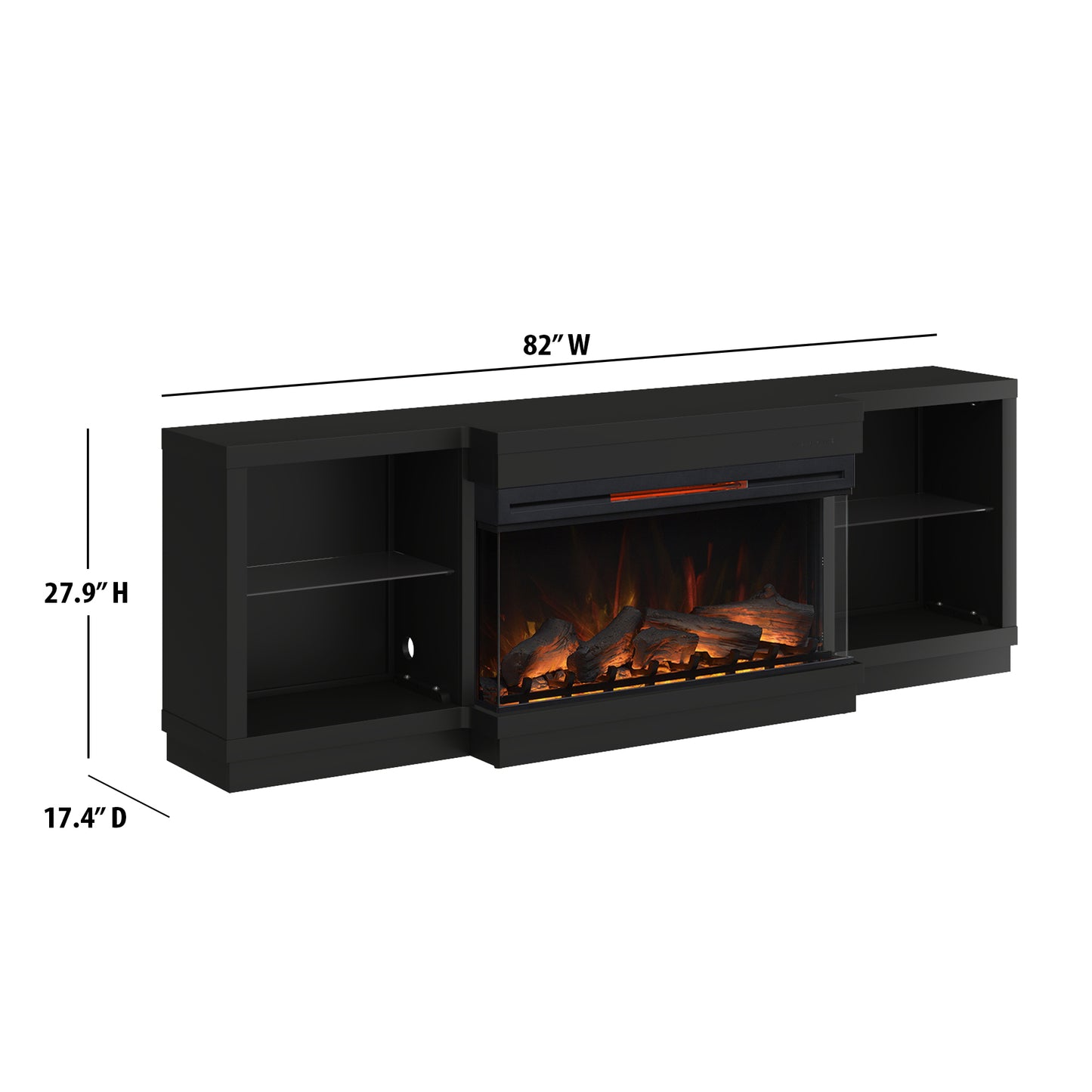 Cynthia 82" Electric Fireplace TV Stand with LED Accent Lighting