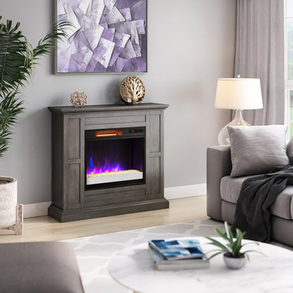 duraflame® Wall Mantel Electric Fireplace, Weathered Gray