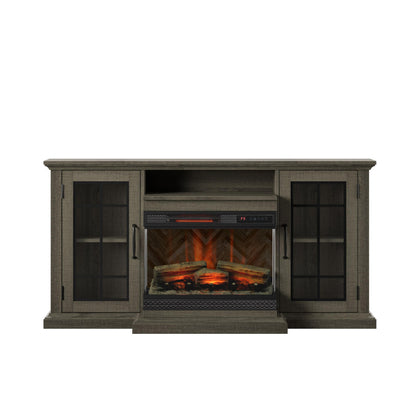 Traditional TV Stand for TVs up to 65" with ClassicFlame® PanoGlow™ Electric Fireplace